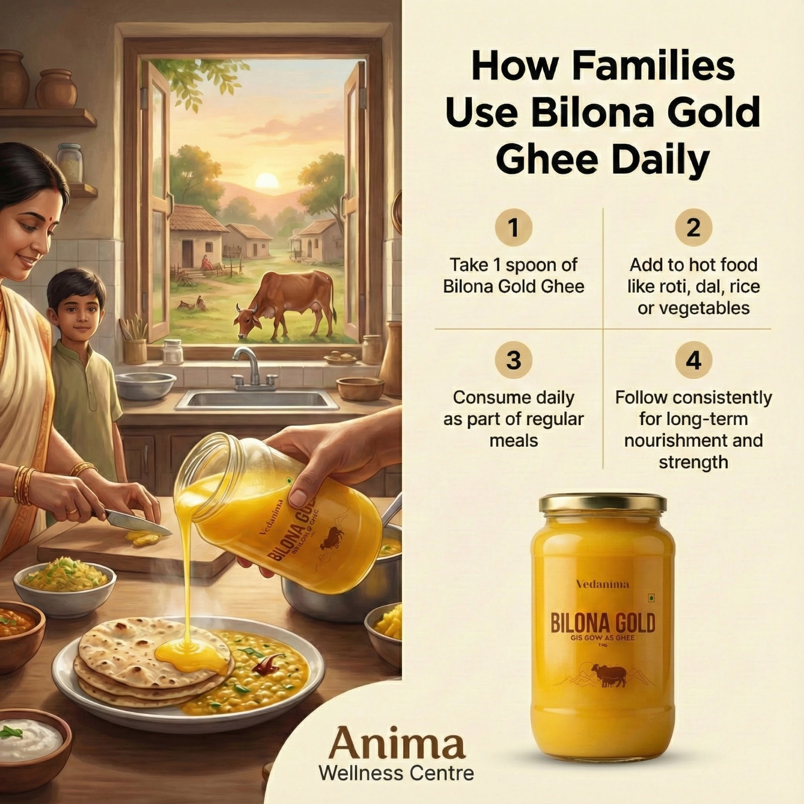 Bilona Gold Desi Gir Cow Ghee 1 kg